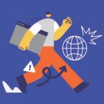 Ilustrace člověka, který nese webovou stránku jako nástroj – symbolizuje, že web má mít jasný účel a nemá být jen dekorace.